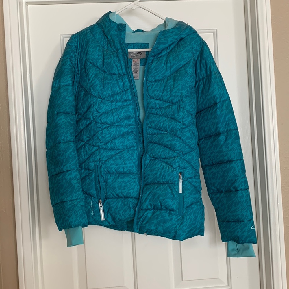 “CHAMPION” - womens blue leopard snow jacket